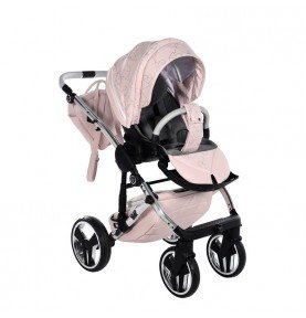 Universalus vežimėlis Junama Heart 3in1, Pink/Silver