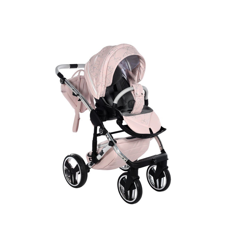 Universalus vežimėlis Junama Heart 3in1, Pink/Silver
