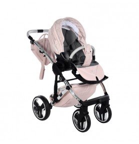 Universalus vežimėlis Junama Heart 3in1, Pink/Silver