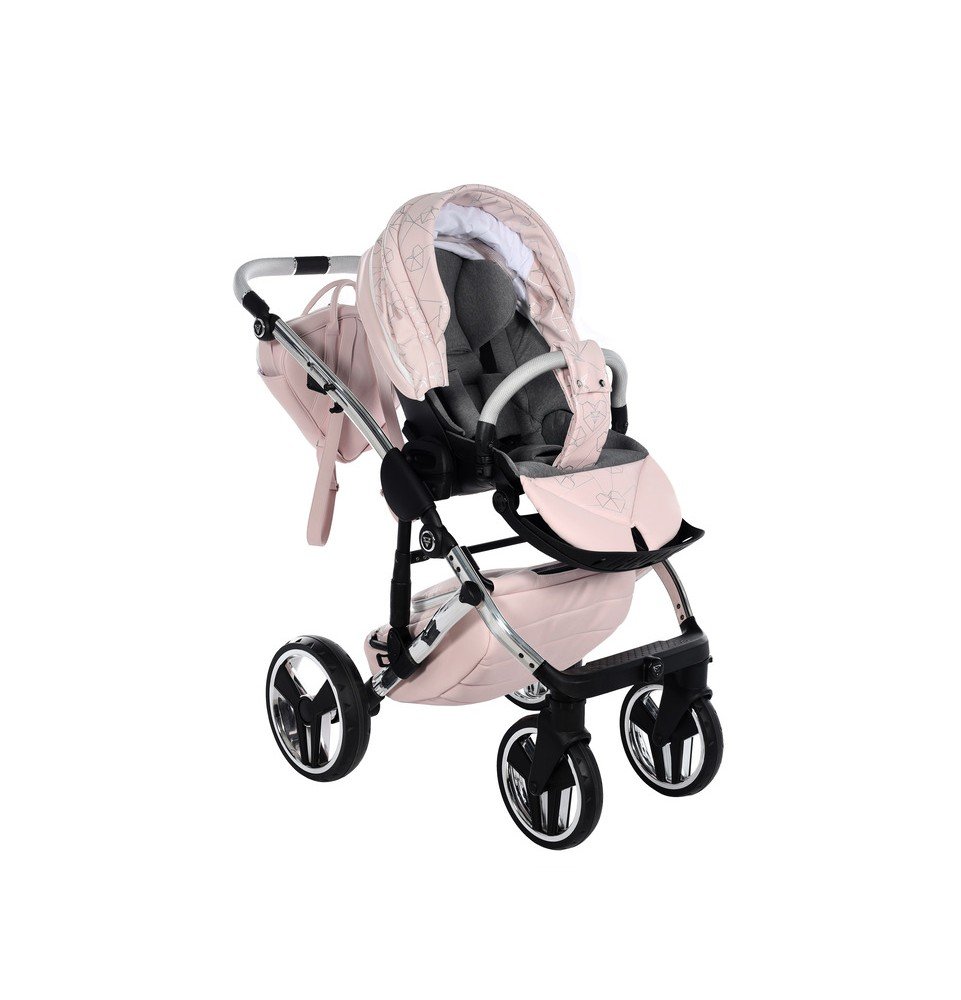 Universalus vežimėlis Junama Heart 3in1, Pink/Silver