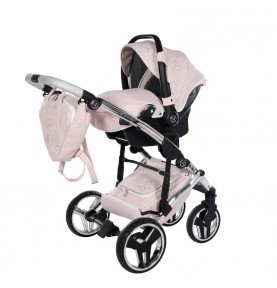 Universalus vežimėlis Junama Heart 3in1, Pink/Silver