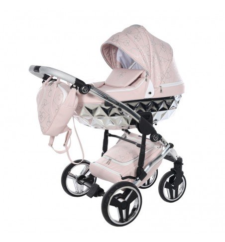 Universalus vežimėlis Junama Heart 2in1, Pink/Silver