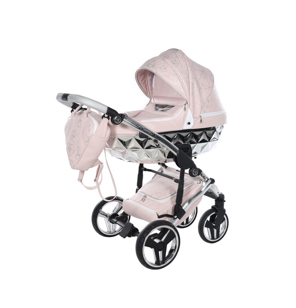 Universalus vežimėlis Junama Heart 2in1, Pink/Silver