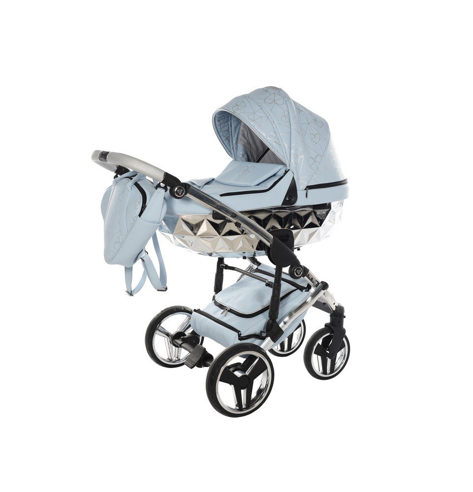 Universalus vežimėlis Junama Heart 3in1, Light blue/Silver Universalus vežimėlis Junama Heart 3in1, Light blue/Silver