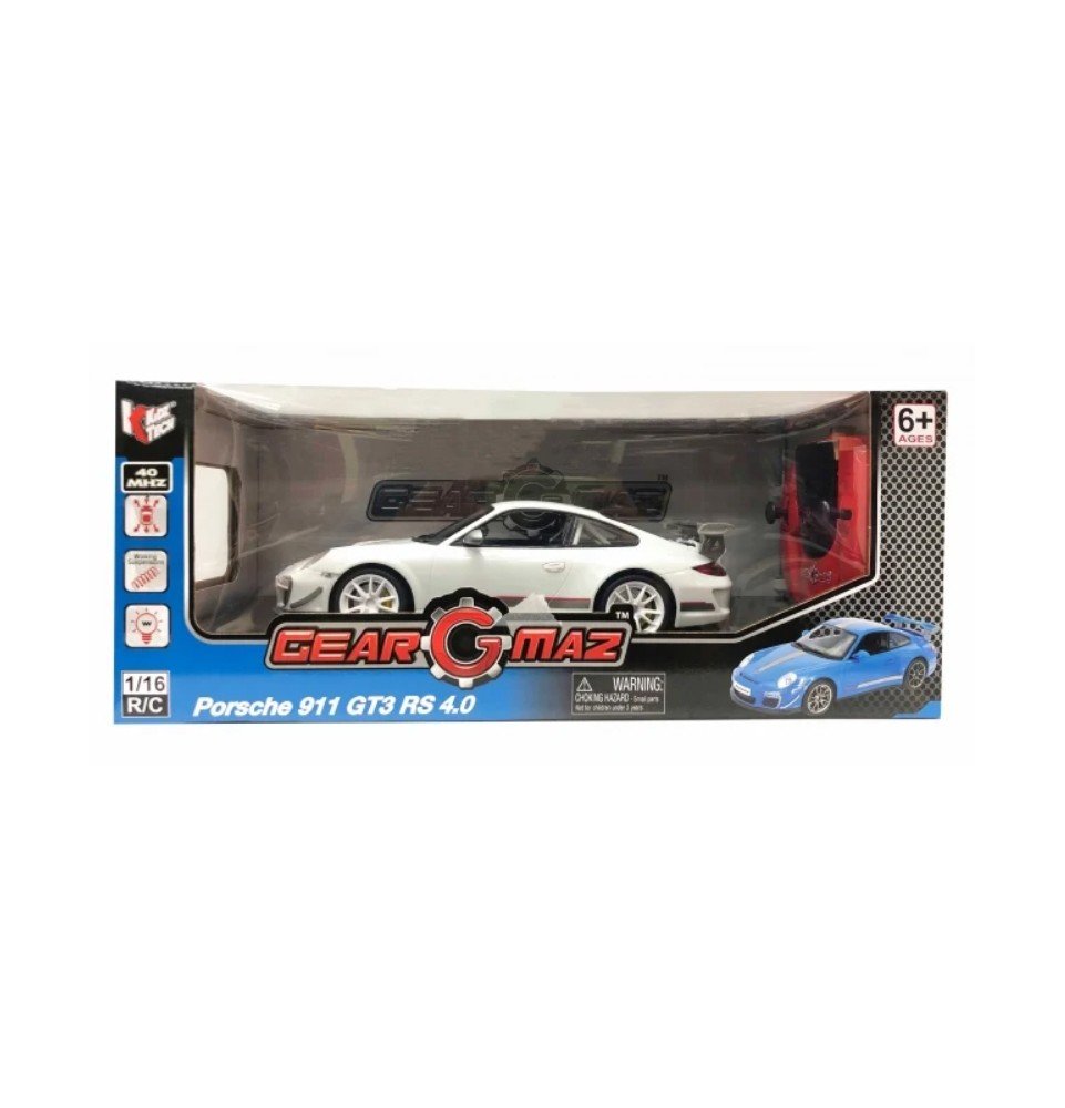 Radijo bangomis valdomas automobilis Kidztech 1:16 RC PORSCHE 911 GT3 RS 4.0, White