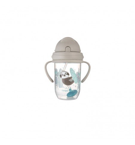 Neišsipilanti gertuvė su šiaudeliu Canpol Babies Bonjour Paris, 6m+, 270ml, Blue, 56/606_grey