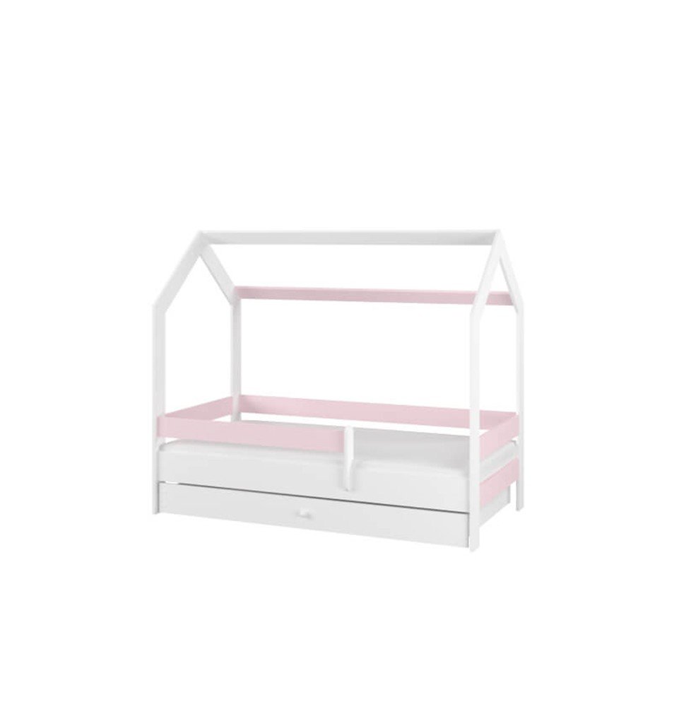 Vaikiška lova namelis su stalčiumi Pink 160×80cm