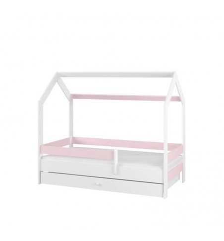 Vaikiška lova namelis su stalčiumi Pink 160×80cm