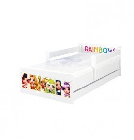 Vaikiška lova su stalčiumi Max LOL Rainbow High Friends, 160x80cm