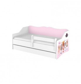 Vaikiška lova su stalčiumi Lulu NA!NA!NA! Surprise Pink Check, 160x80cm