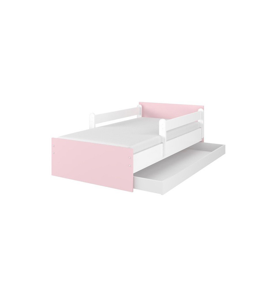 Vaikiška lova su stalčiumi Max Smooth White Pink, 160x80cm