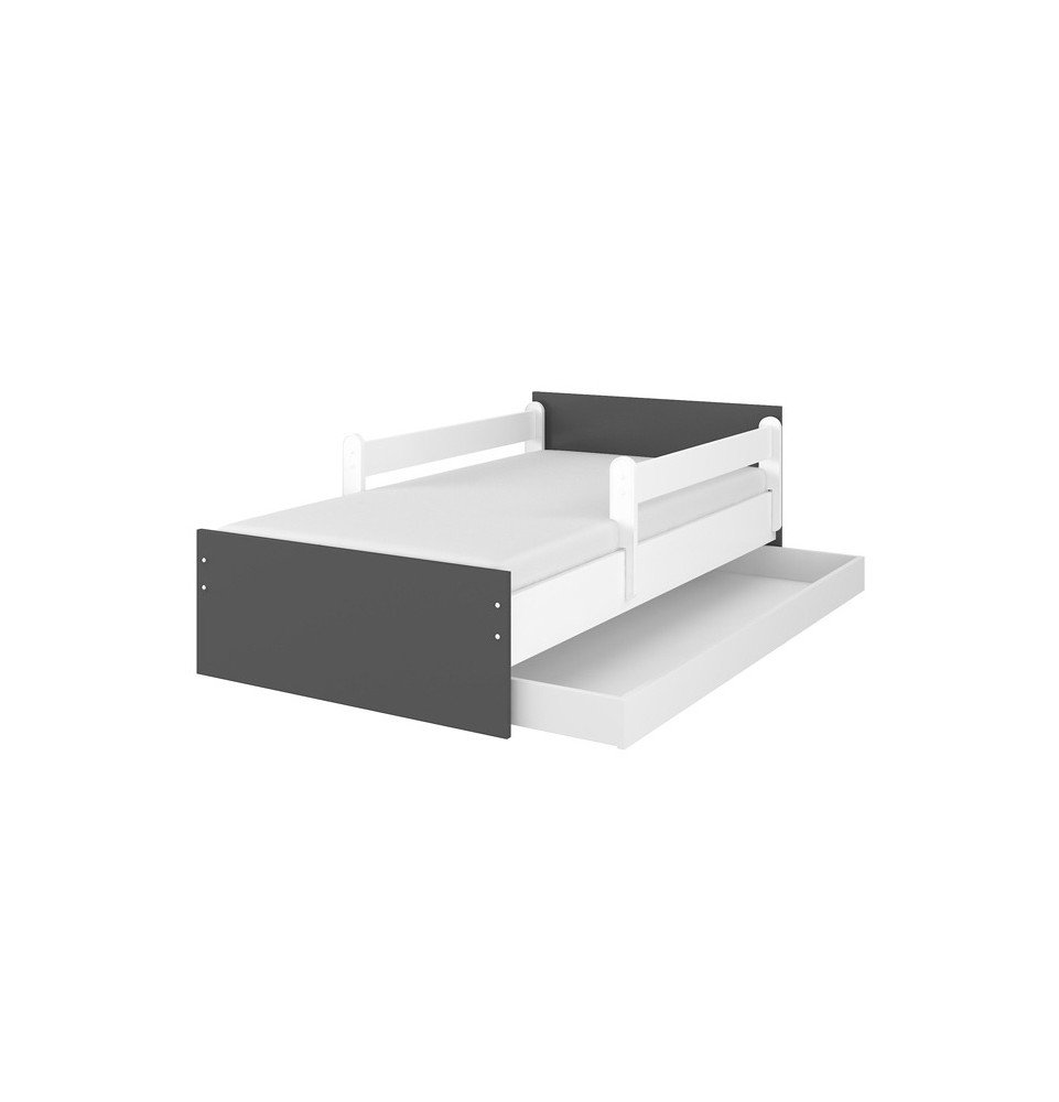 Vaikiška lova su stalčiumi Max Smooth White Antrachite, 160x80cm Vaikiška lova su stalčiumi Max Smooth White Antrachite, 160x80cm