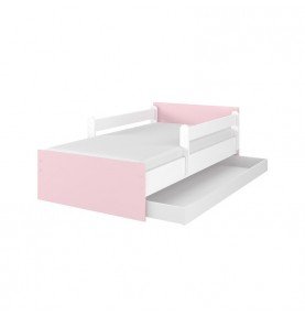 Vaikiška lova su stalčiumi Max Smooth White Pink, 180x90cm