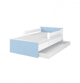 Vaikiška lova su stalčiumi Max Smooth White Blue, 180x90cm