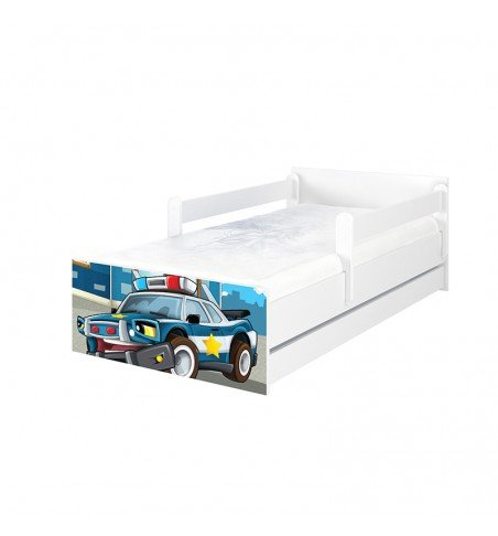 Vaikiška lova su stalčiumi Max Police White, 180x90cm
