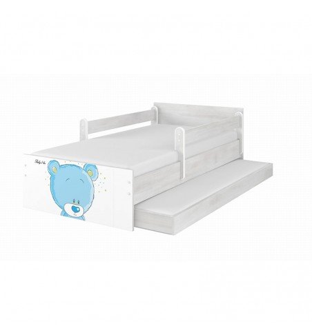 Vaikiška lova su stalčiumi Max Blue Bear Grey, 180x90cm