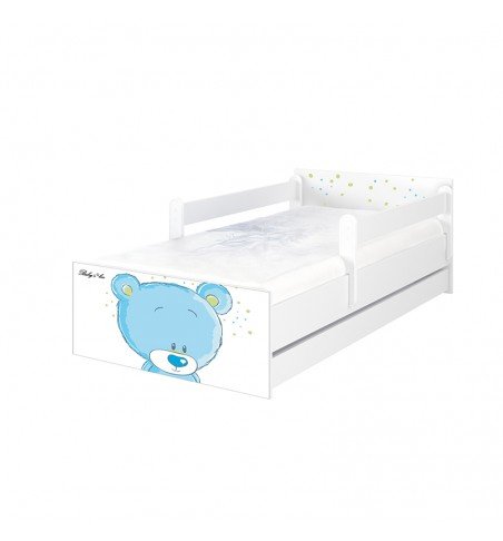 Vaikiška lova su stalčiumi Max Blue Bear White, 180x90cm