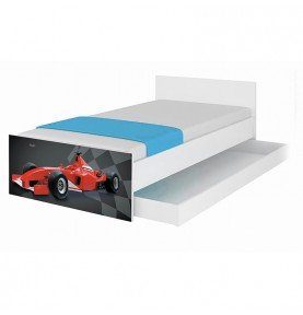 Vaikiška lova su stalčiumi Max Formula White, 180x90cm