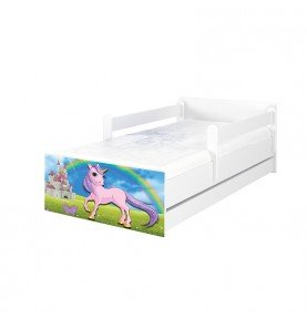 Vaikiška lova su stalčiumi Max Fairytale land White, 180x90cm