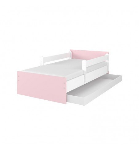 Vaikiška lova su stalčiumi Max Smooth White Pink, 200x90cm