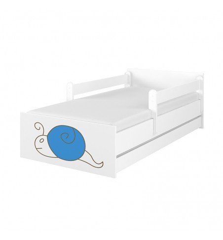 Vaikiška lova su stalčiumi Max Decorated Snail 01 White, 200x90cm