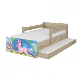 Vaikiška lova su stalčiumi Max Fairytale land Wood, 200x90cm