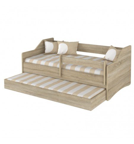 Dvivietė vaikiška su stalčiumi Lulu II Wood, 180x80cm