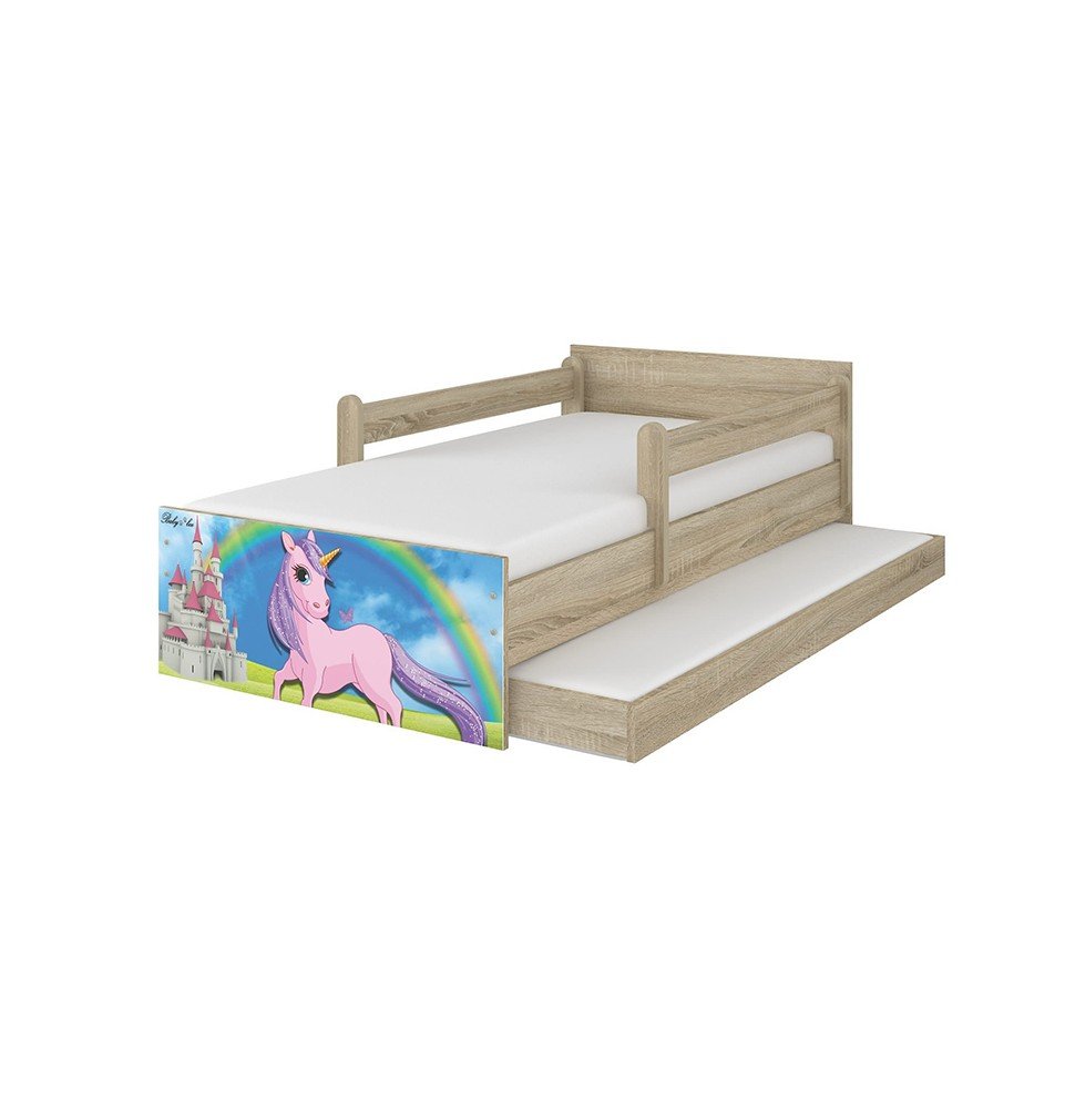 Dvivietė vaikiška lova su stalčiumi Max Fairytale land Wood, 180x90cm