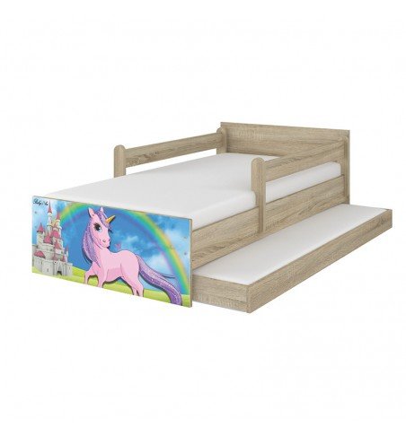 Dvivietė vaikiška lova su stalčiumi Max Fairytale land Wood, 180x90cm