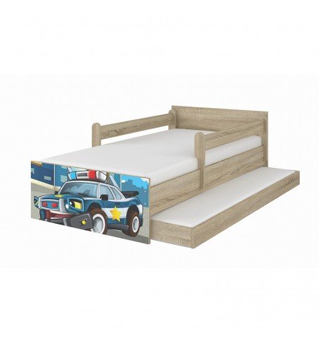 Vaikiška lova su stalčiumi Max Police Wood, 180x90cm