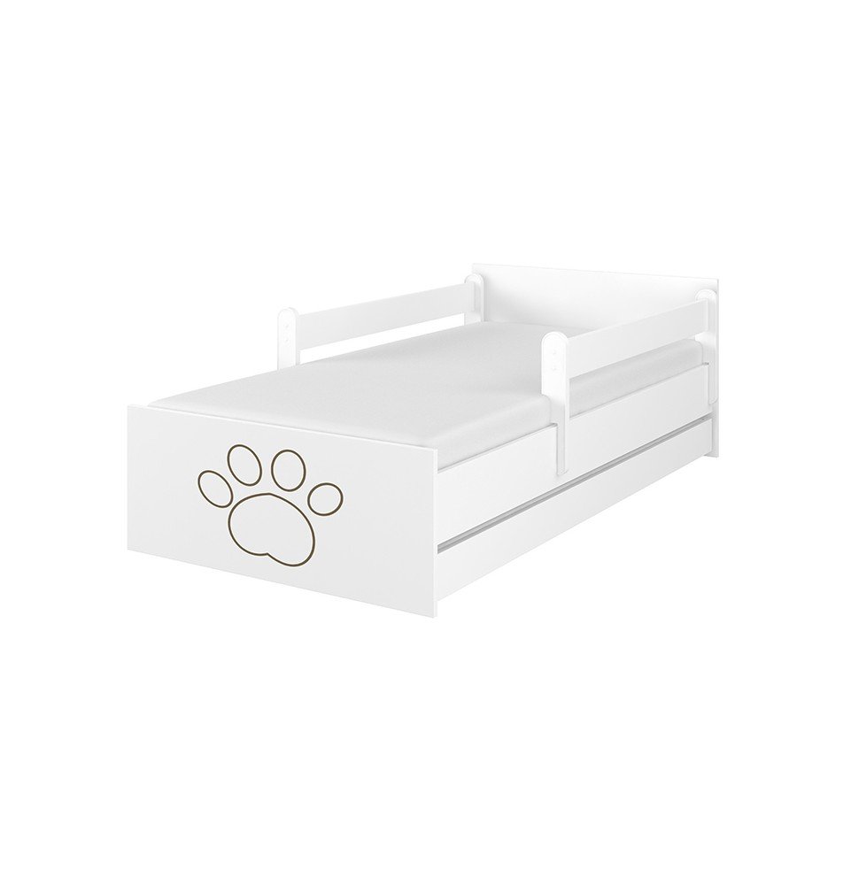 Dvivietė vaikiška lova su stalčiumi Max Decorated Chihuahua White, 180x90cm