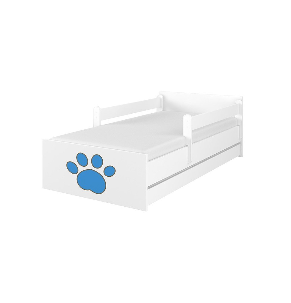 Dvivietė vaikiška lova su stalčiumi Max Decorated Chihuahua 01 White, 180x90cm