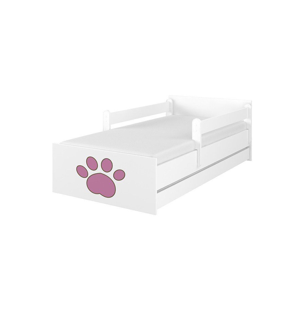 Dvivietė vaikiška lova su stalčiumi Max Decorated Chihuahua 02 White, 180x90cm