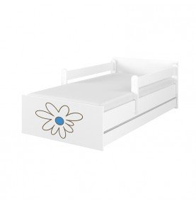 Dvivietė vaikiška lova su stalčiumi Max Decorated Flower 01 White, 180x90cm