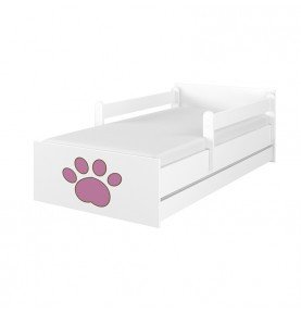 Dvivietė vaikiška lova su stalčiumi Max Decorated Chihuahua 02 White, 180x90cm