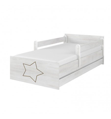 Dvivietė vaikiška lova su stalčiumi Max Decorated Star Norwegian Pine, 180x90cm
