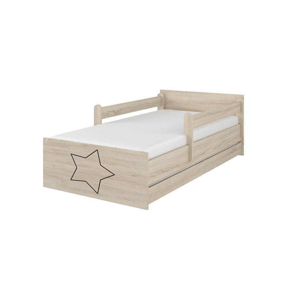 Dvivietė vaikiška lova su stalčiumi Max Decorated Star, 180x90cm