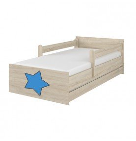Dvivietė vaikiška lova su stalčiumi Max Decorated Star 01, 180x90cm