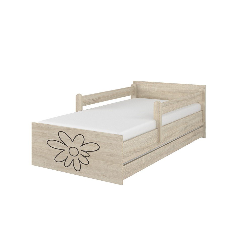 Dvivietė vaikiška lova su stalčiumi Max Decorated Flower, 180x90cm