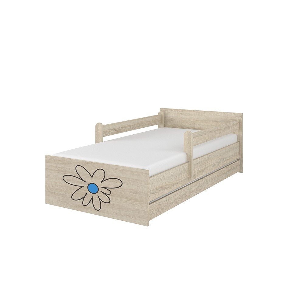 Dvivietė vaikiška lova su stalčiumi Max Decorated Flower 01, 180x90cm