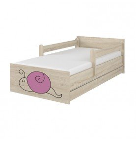 Dvivietė vaikiška lova su stalčiumi Max Decorated Snail 02, 180x90cm