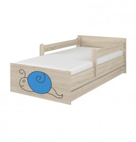Dvivietė vaikiška lova su stalčiumi Max Decorated Snail 01, 180x90cm