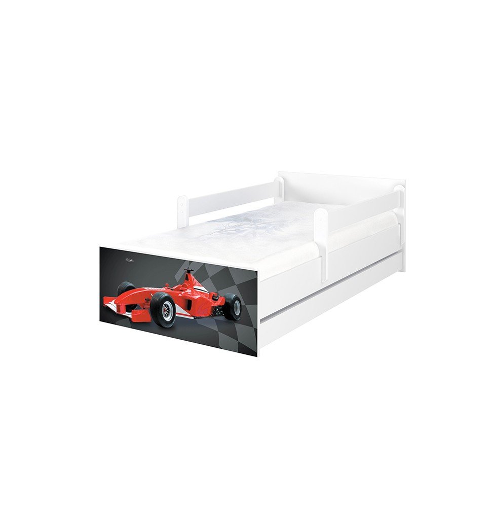 Dvivietė vaikiška lova su stalčiumi Max Formula White, 160x80cm