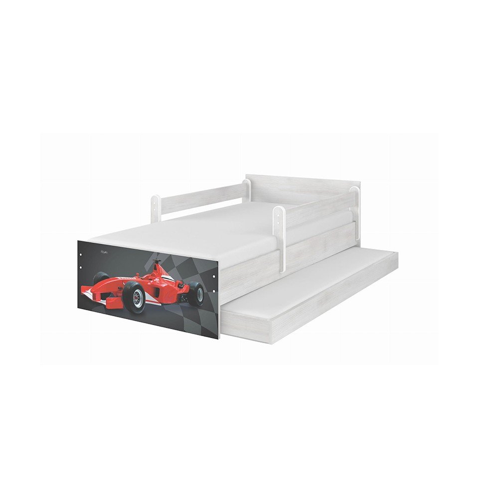 Dvivietė vaikiška lova su stalčiumi Max Formula Grey, 160x80cm