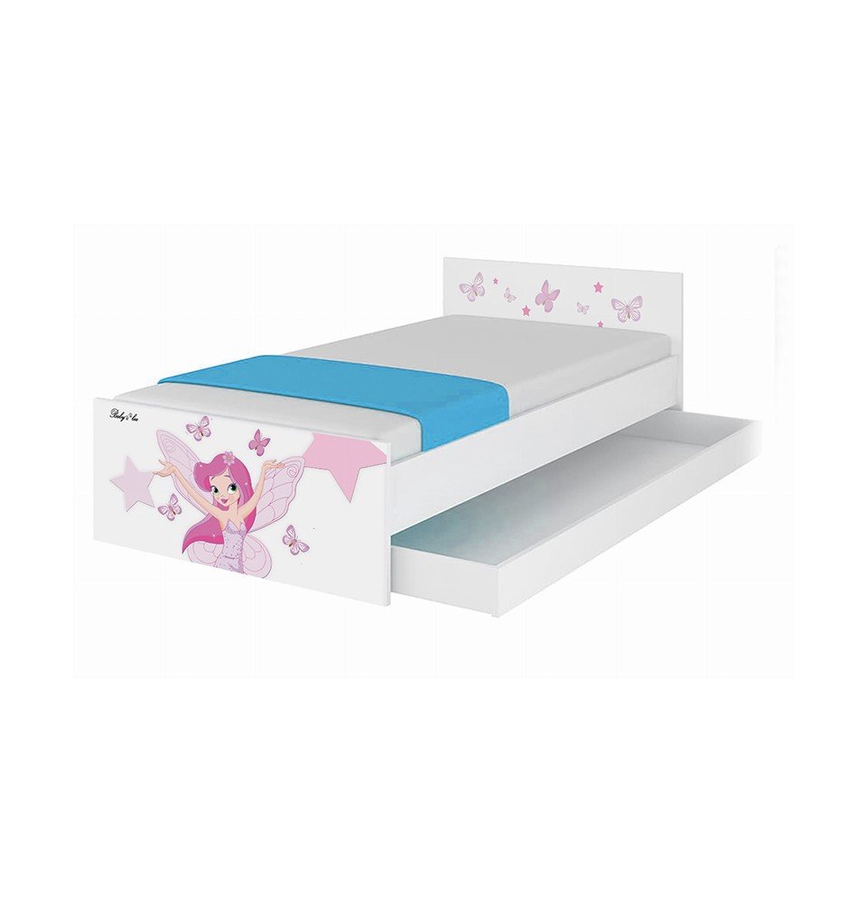 Dvivietė vaikiška lova su stalčiumi Max Little Princess White, 160x80cm