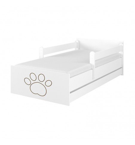 Dvivietė vaikiška lova su stalčiumi Max Decorated Chihuahua White, 160x80cm