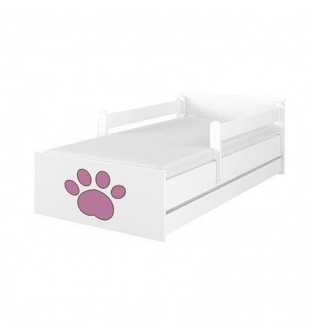 Dvivietė vaikiška lova su stalčiumi Max Decorated Chihuahua 02 White, 160x80cm