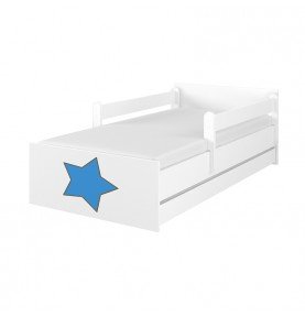 Dvivietė vaikiška lova su stalčiumi Max Decorated Star 01 White, 160x80cm