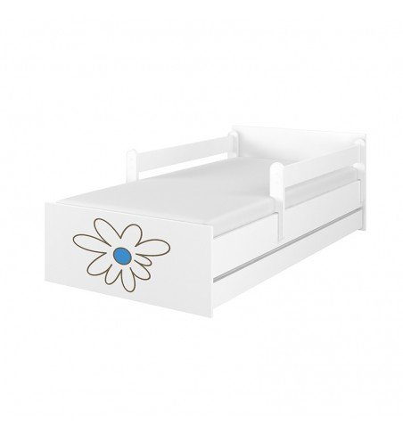 Dvivietė vaikiška lova su stalčiumi Max Decorated Flower 01 White, 160x80cm