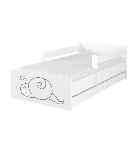 Dvivietė vaikiška lova su stalčiumi Max Decorated Snail White, 160x80cm